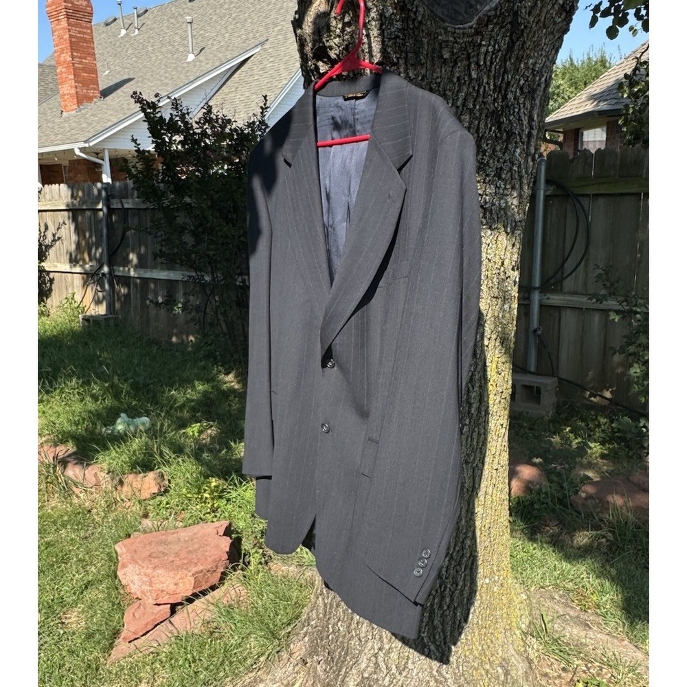 Botany 500 BlazerJacket Sport Coat Men 46PTL Stretch PinStriped Business Classic